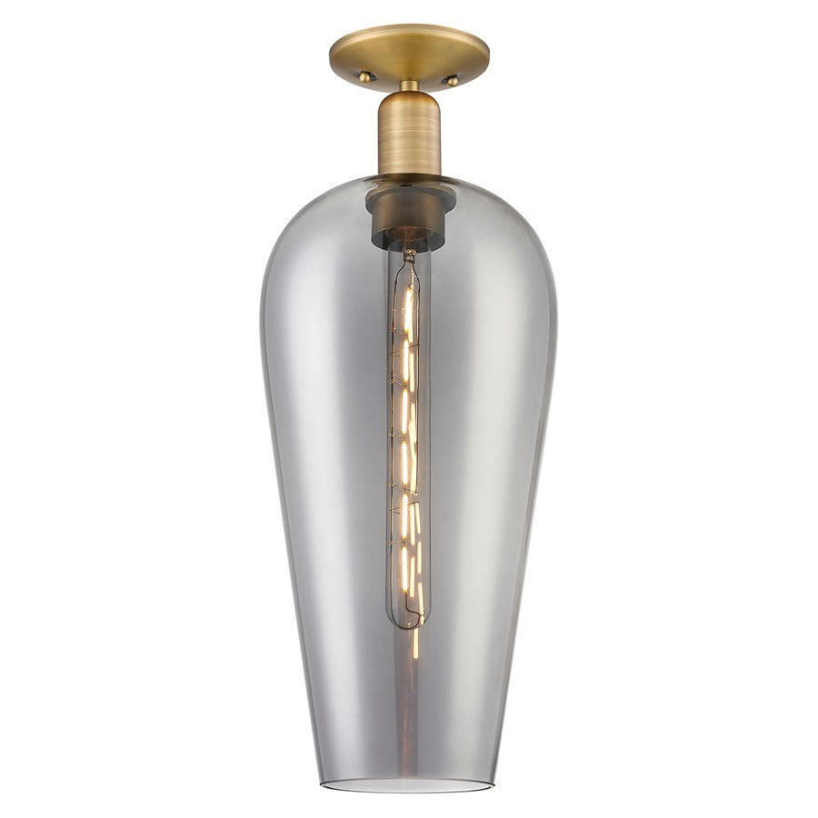 Innovations Chelsea 1Lt 8" Semi-Flush, Brushed Brass/Smoke - 716-1C-BB-G456-8SM