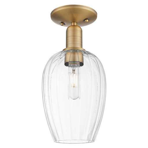 Innovations Preston 6" Flute Semi-Flush, BB/Clear - 716-1C-BB-G457-6CL