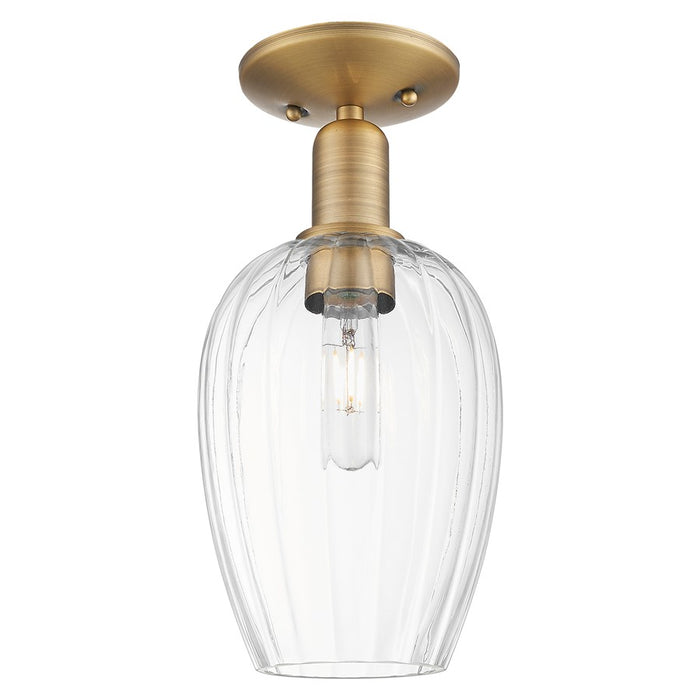 Innovations Preston 6" Flute Semi-Flush, BB/Clear - 716-1C-BB-G457-6CL