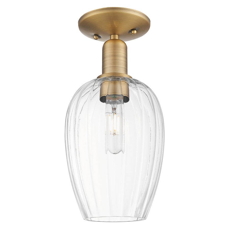 Innovations Preston 6" Flute Semi-Flush, BB/Clear - 716-1C-BB-G457-6CL