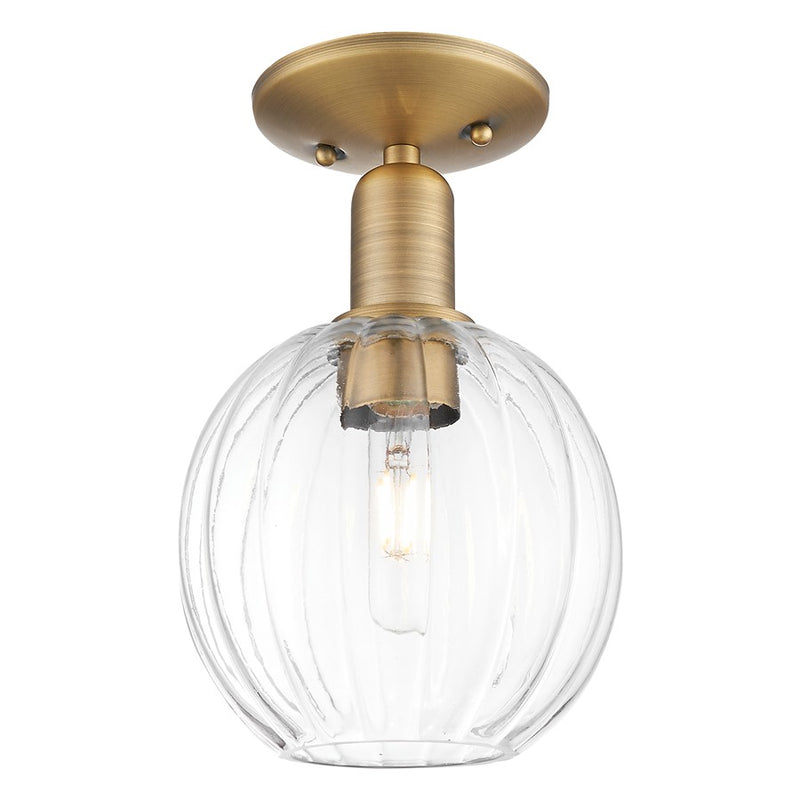 Innovations Preston 7" Globe Semi-Flush, BB/Clear - 716-1C-BB-G458-7CL