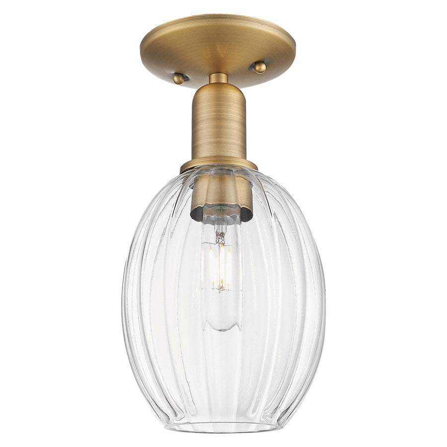 Innovations Preston 6" Bulb Semi-Flush, Brushed Brass/Clear - 716-1C-BB-G459-6CL