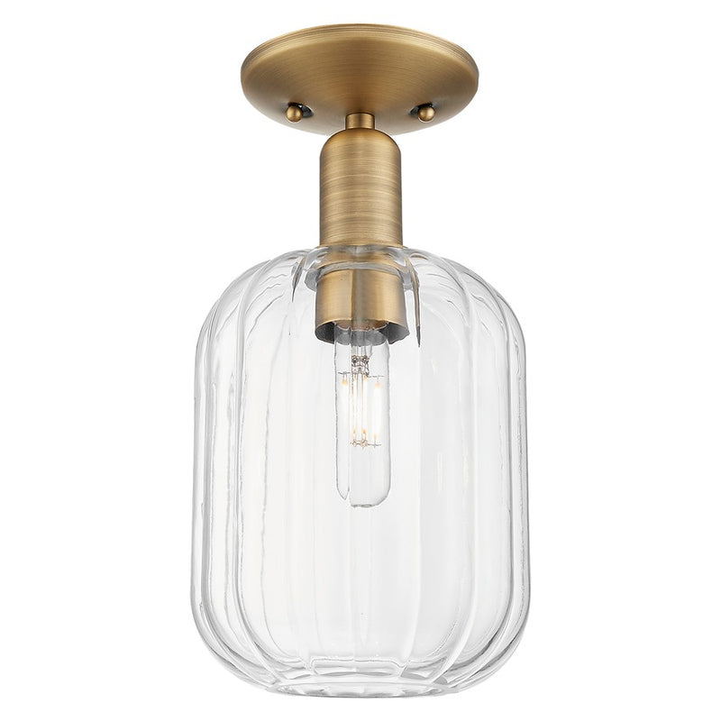 Innovations Preston 7" Jar Semi-Flush, Brushed Brass/Clear - 716-1C-BB-G460-7CL