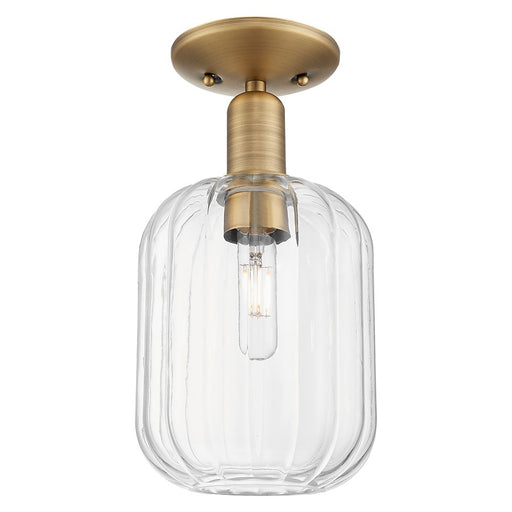 Innovations Preston 7" Jar Semi-Flush, Brushed Brass/Clear - 716-1C-BB-G460-7CL