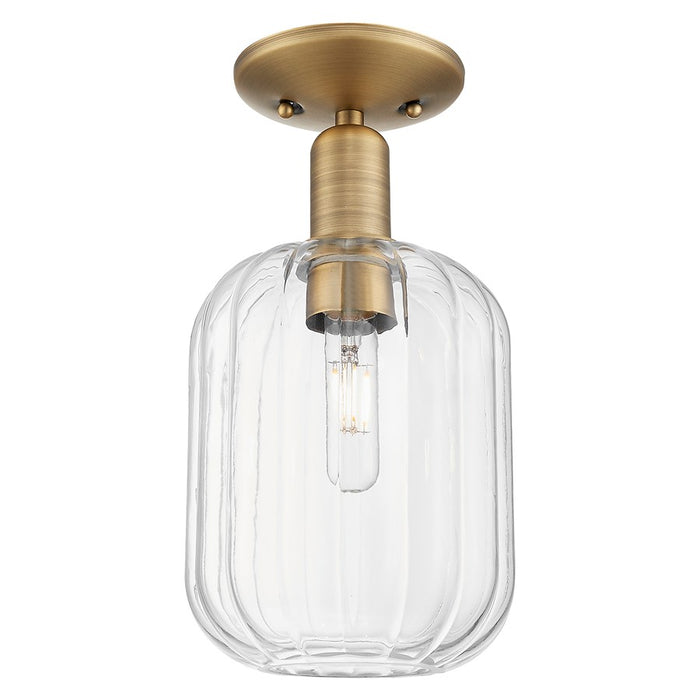Innovations Preston 7" Jar Semi-Flush, Brushed Brass/Clear - 716-1C-BB-G460-7CL