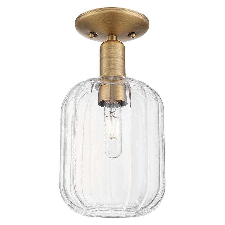 Innovations Preston 7" Jar Semi-Flush, Brushed Brass/Clear - 716-1C-BB-G460-7CL