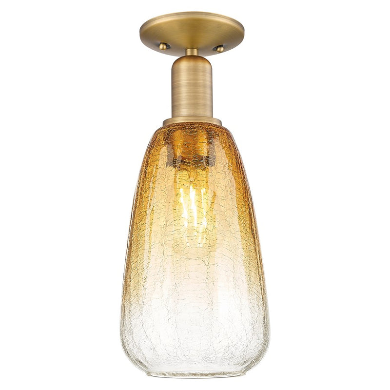 Innovations Brookhaven Almond 6" Semi-Flush, BB/Amber - 716-1C-BB-G480-6AM