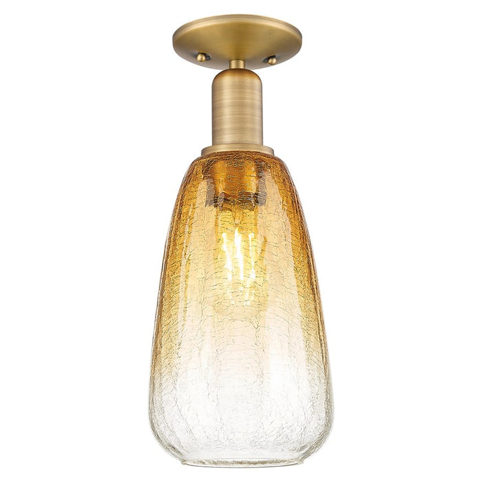 Innovations Brookhaven Almond 6" Semi-Flush, BB/Amber - 716-1C-BB-G480-6AM
