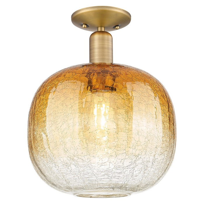 Innovations Brookhaven Sphere 10" Semi-Flush, BB/Amber - 716-1C-BB-G481-10AM