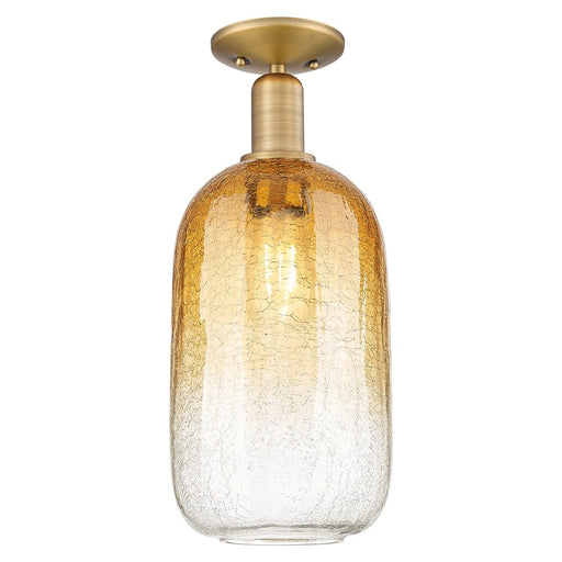 Innovations Brookhaven Cloche 7" Semi-Flush, BB/Amber - 716-1C-BB-G482-7AM