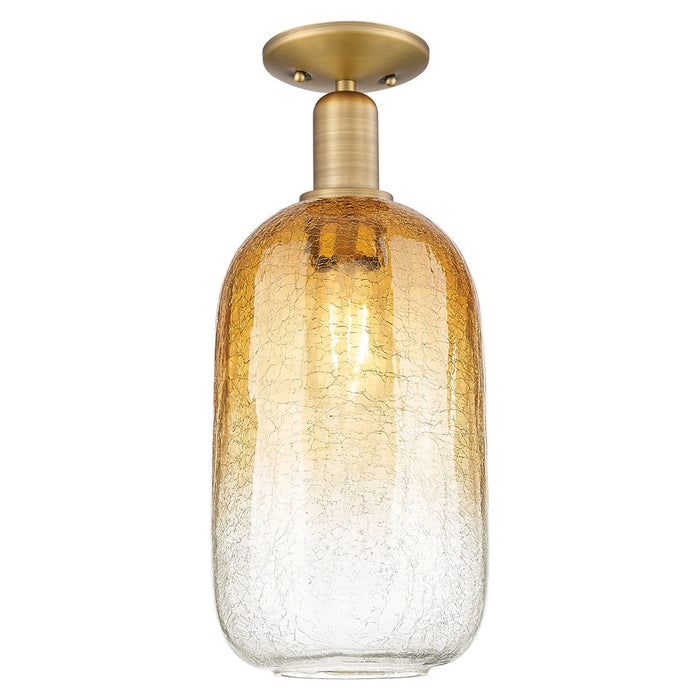 Innovations Brookhaven Cloche 7" Semi-Flush, BB/Amber - 716-1C-BB-G482-7AM