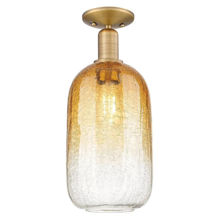 Innovations Brookhaven Cloche 7" Semi-Flush, BB/Amber - 716-1C-BB-G482-7AM