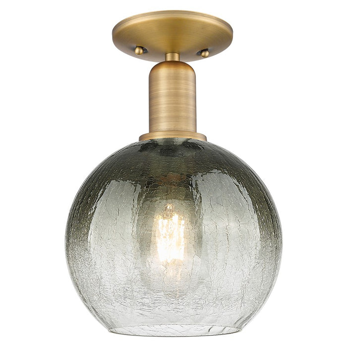 Innovations Brookhaven Globe 8" Semi-Flush, BB/Slate - 716-1C-BB-G483-8SL