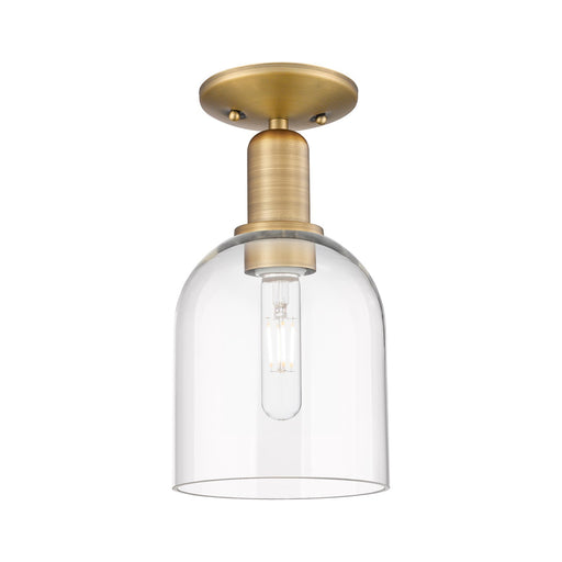 Innovations Bella 6in 1-Light Semi-Flush Mount | Industrial Brushed Brass Steel and Clear Glass | Hallway & Bathroom | 5.5 x | Model 716-1C-BB-G558-6CL