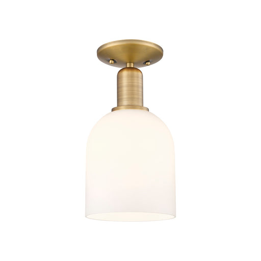 Innovations Bella 6in 1-Light Semi-Flush Mount | Industrial Brushed Brass Steel and White Glass | Entryway & Hallway | 5.5 x | Model 716-1C-BB-G558-6GWH