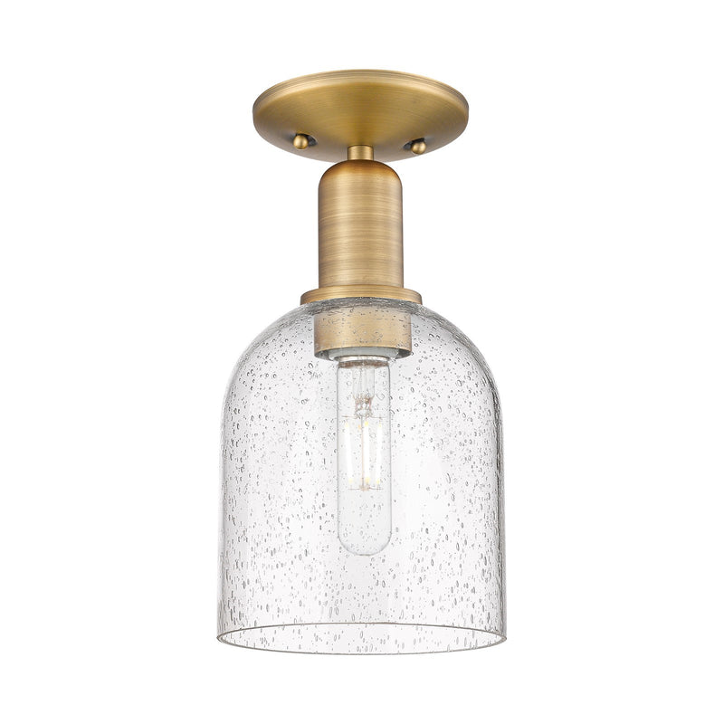 Innovations Bella 6in 1-Light Semi-Flush Mount | Industrial Brushed Brass and Seedy Glass | Entryway & Hallway | 5.5 x 5.5 x | Model 716-1C-BB-G558-6SDY