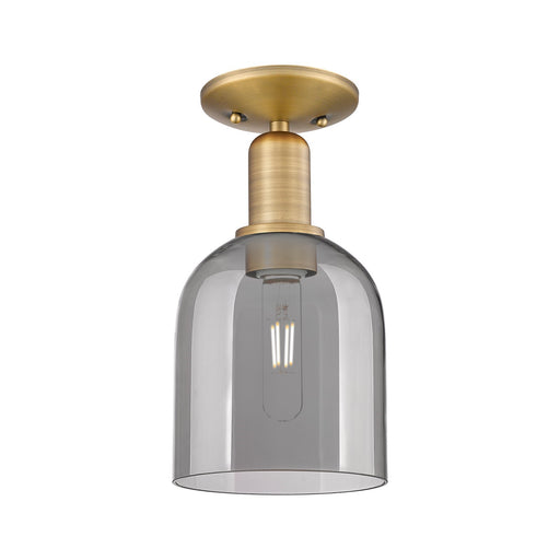 Innovations Bella 6in 1-Light Semi-Flush Mount | Industrial Brushed Brass and Light Smoke Glass | Entryway & Hallway | 5.5 x | Model 716-1C-BB-G558-6SM
