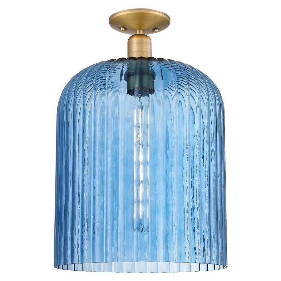 Innovations Bridal Veil 12" Semi-Flush, Brushed Brass/Blue - 716-1C-BB-G559-12BL
