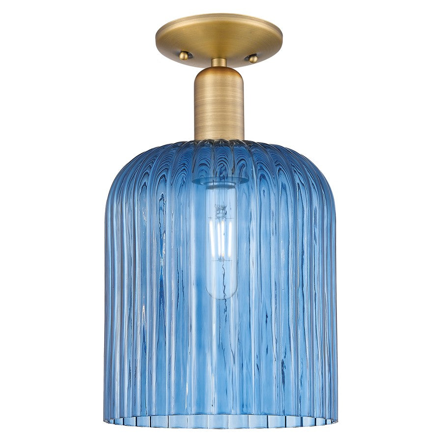 Innovations Bridal Veil 8" Semi-Flush, Brushed Brass/Blue - 716-1C-BB-G559-8BL