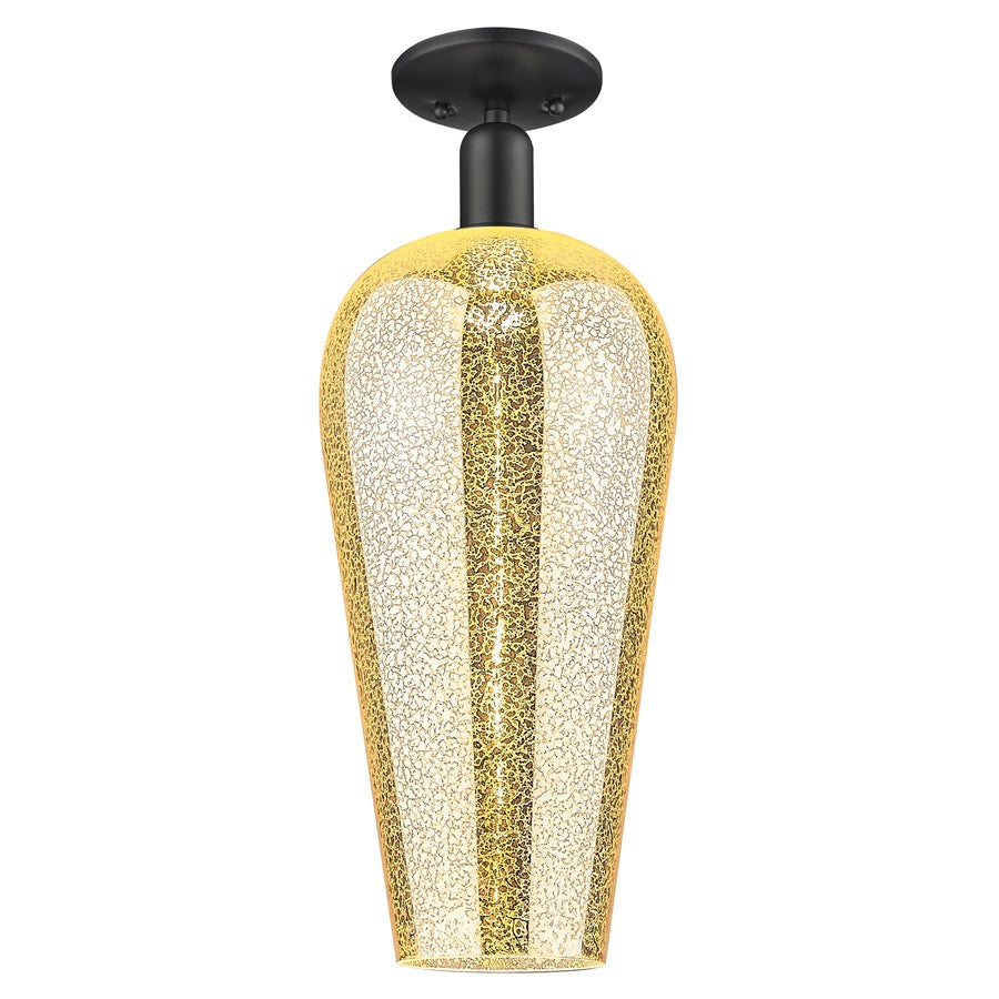 Innovations Chelsea 1Lt 8" Semi-Flush, Black/Mercury - 716-1C-BK-G456-8ME