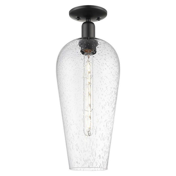 Innovations Chelsea 1Lt 8" Semi-Flush, Black/Seedy - 716-1C-BK-G456-8SDY