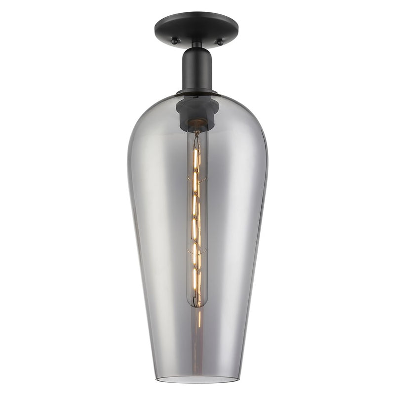 Innovations Chelsea 1Lt 8" Semi-Flush, Black/Smoke - 716-1C-BK-G456-8SM