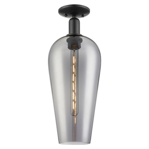 Innovations Chelsea 1Lt 8" Semi-Flush, Black/Smoke - 716-1C-BK-G456-8SM