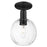 Innovations Preston 1Lt 7" Globe Semi-Flush, Black/Clear - 716-1C-BK-G458-7CL