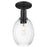 Innovations Preston 1Lt 6" Bulb Semi-Flush, Black/Clear - 716-1C-BK-G459-6CL