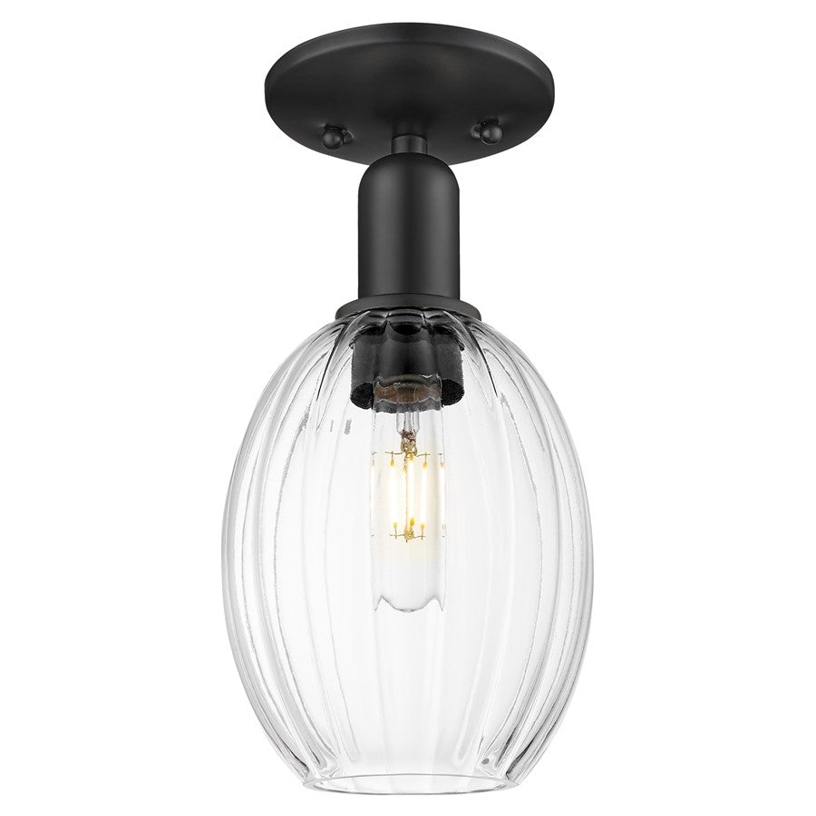 Innovations Preston 1Lt 6" Bulb Semi-Flush, Black/Clear - 716-1C-BK-G459-6CL