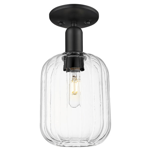 Innovations Preston 1Lt 7" Jar Semi-Flush, Black/Clear - 716-1C-BK-G460-7CL