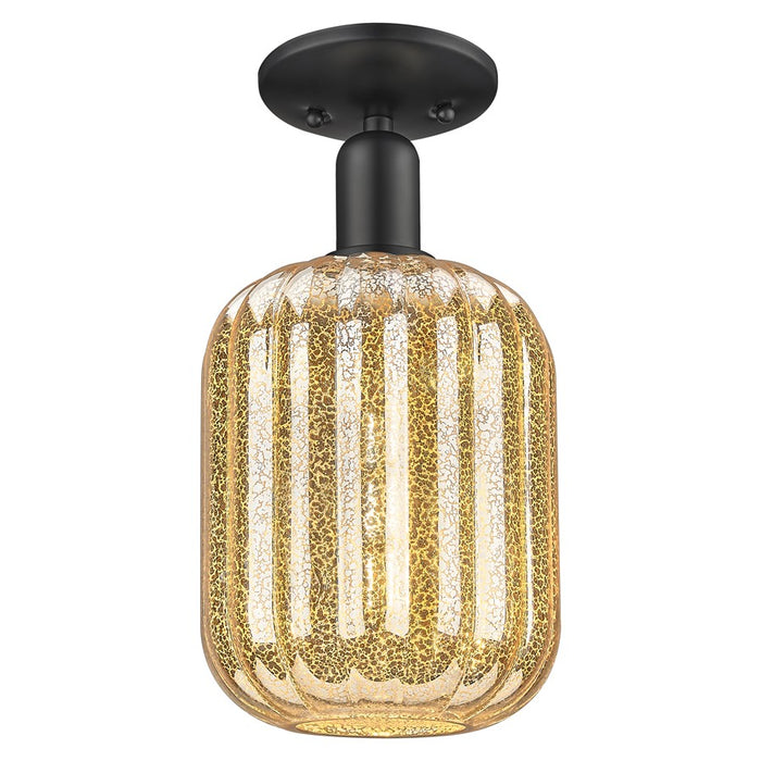 Innovations Preston 1Lt 7" Jar Semi-Flush, Black/Mercury - 716-1C-BK-G460-7ME