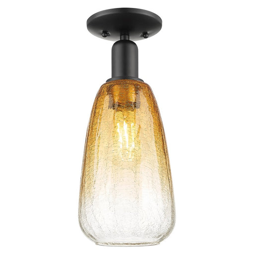Innovations Brookhaven Almond 6" Semi-Flush, Black/Amber - 716-1C-BK-G480-6AM