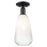 Innovations Brookhaven Almond 1Lt 6" Semi-Flush, Black/Opal - 716-1C-BK-G480-6OP