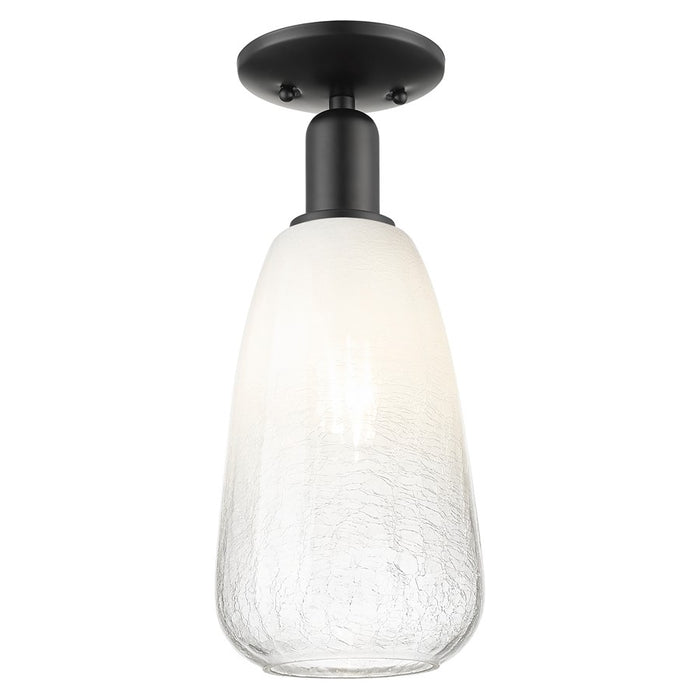 Innovations Brookhaven Almond 1Lt 6" Semi-Flush, Black/Opal - 716-1C-BK-G480-6OP