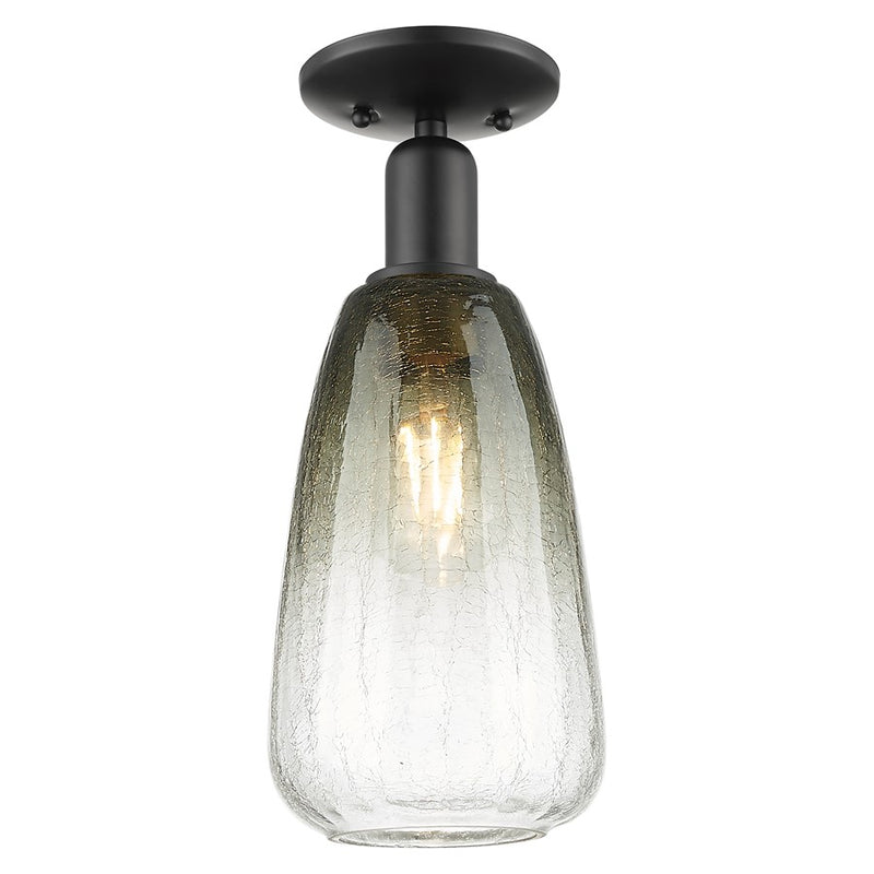 Innovations Brookhaven Almond 6" Semi-Flush, Black/Slate - 716-1C-BK-G480-6SL