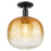Innovations Brookhaven Sphere 10" Semi-Flush, Black/Amber - 716-1C-BK-G481-10AM