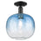 Innovations Brookhaven Sphere 10" Semi-Flush, Black/Blue - 716-1C-BK-G481-10SB