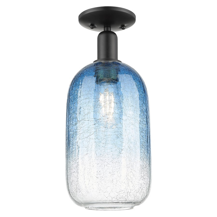Innovations Brookhaven Cloche 1Lt 7" Semi-Flush, Black/Blue - 716-1C-BK-G482-7SB