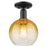 Innovations Brookhaven Globe 1Lt 8" Semi-Flush, Black/Amber - 716-1C-BK-G483-8AM
