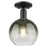 Innovations Brookhaven Globe 1Lt 8" Semi-Flush, Black/Slate - 716-1C-BK-G483-8SL