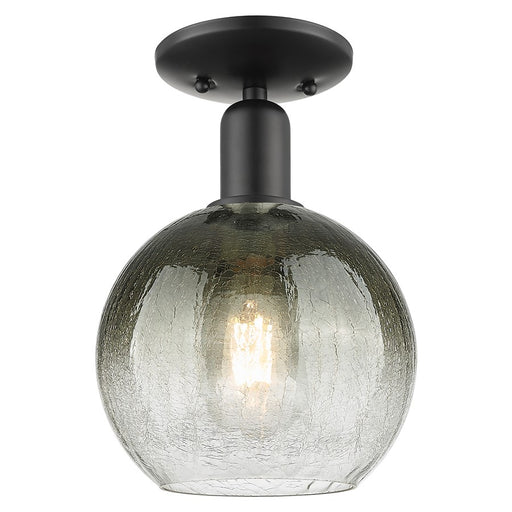 Innovations Brookhaven Globe 1Lt 8" Semi-Flush, Black/Slate - 716-1C-BK-G483-8SL