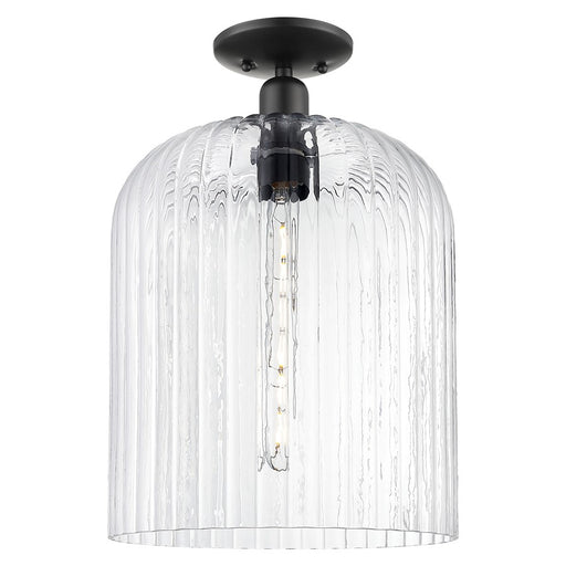 Innovations Bridal Veil 1Lt 12" Semi-Flush, Black/Clear - 716-1C-BK-G559-12CL