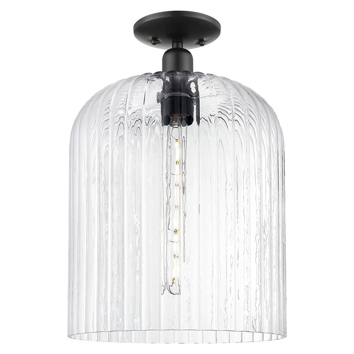 Innovations Bridal Veil 1Lt 12" Semi-Flush, Black/Clear - 716-1C-BK-G559-12CL