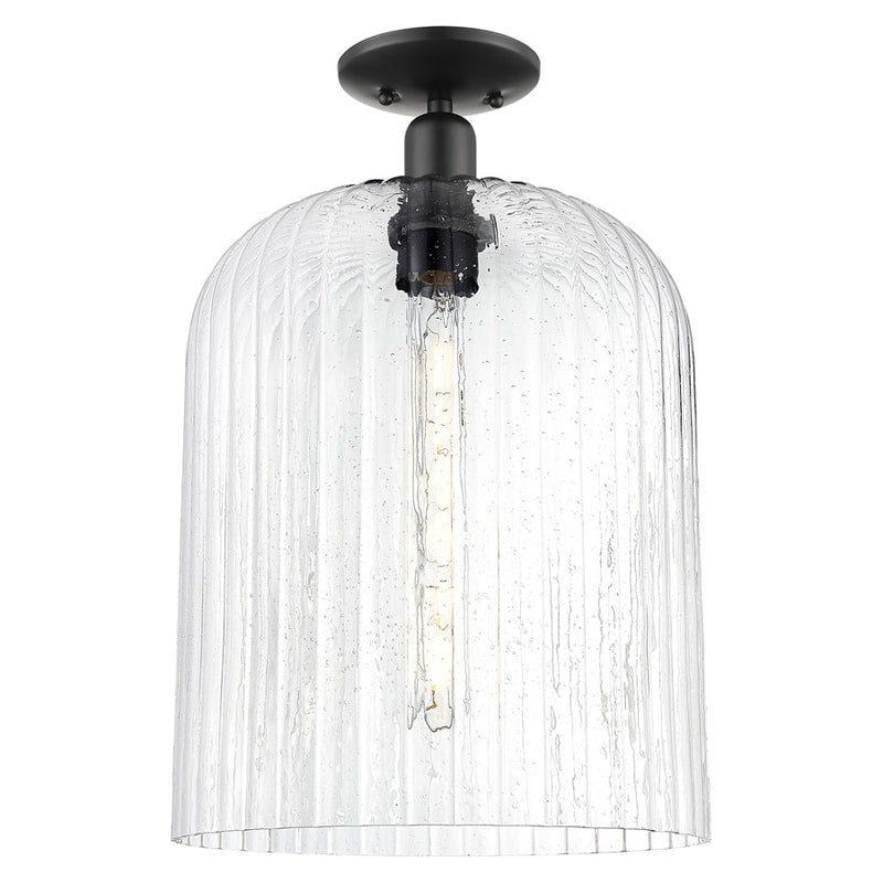 Innovations Bridal Veil 1Lt 12" Semi-Flush, Black/Seedy - 716-1C-BK-G559-12SDY