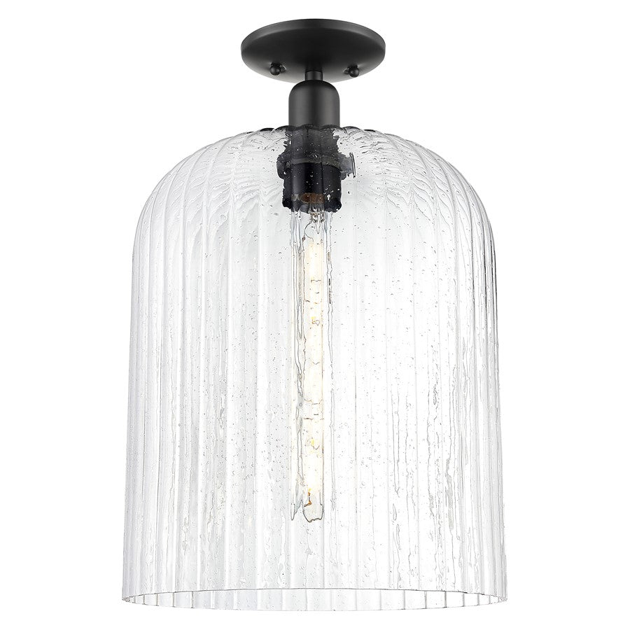 Innovations Bridal Veil 1Lt 12" Semi-Flush, Black/Seedy - 716-1C-BK-G559-12SDY
