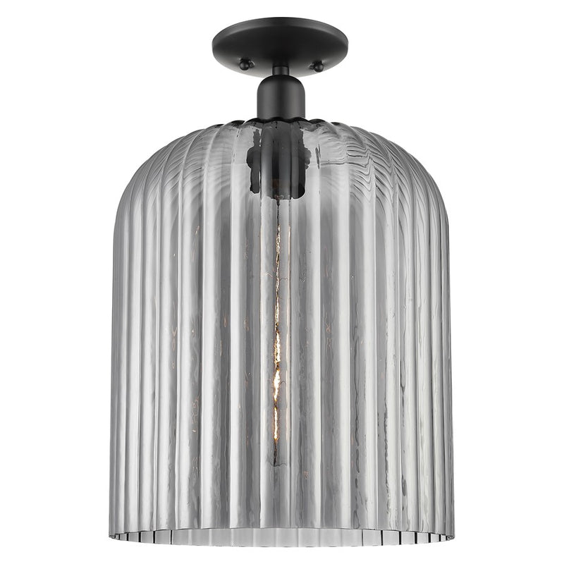 Innovations Bridal Veil 1Lt 12" Semi-Flush, Black/Smoke - 716-1C-BK-G559-12SM