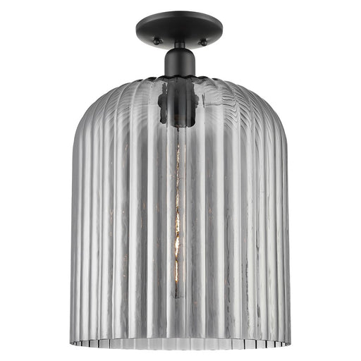 Innovations Bridal Veil 1Lt 12" Semi-Flush, Black/Smoke - 716-1C-BK-G559-12SM