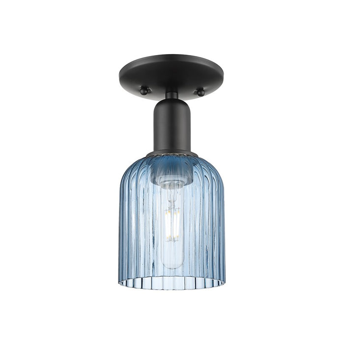 Innovations Bridal Veil 1Lt 5" Semi-Flush Mount, Black/Blue - 716-1C-BK-G559-5BL