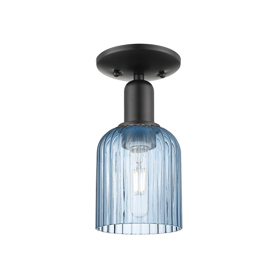 Innovations Bridal Veil 1Lt 5" Semi-Flush Mount, Black/Blue - 716-1C-BK-G559-5BL